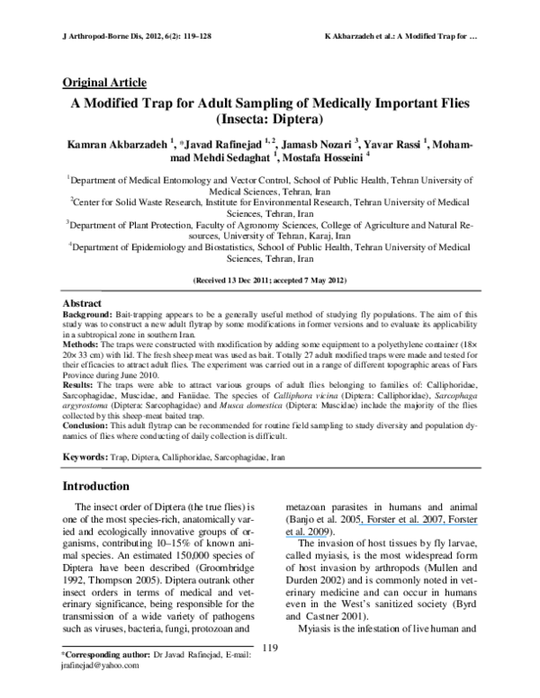 (PDF) A modified trap for adult sampling of medically important flies ...