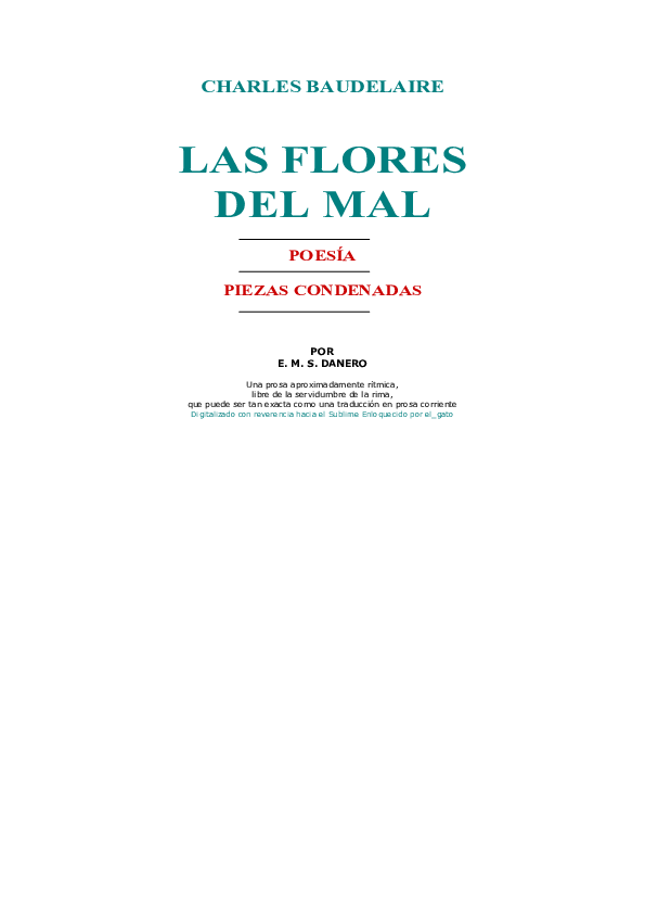 (PDF) LAS FLORES DEL MAL POESÍA PIEZAS CONDENADAS Alberth andres Mora Rodriguez Academia.edu