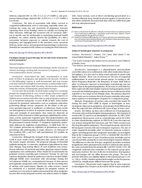 (PDF) Safety of lamotrigine exposure in pregnancy Asher Ornoy