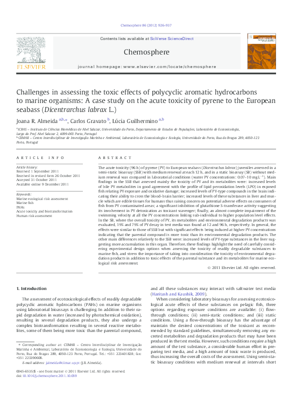 (PDF) Challenges in assessing the toxic effects of polycyclic aromatic ...