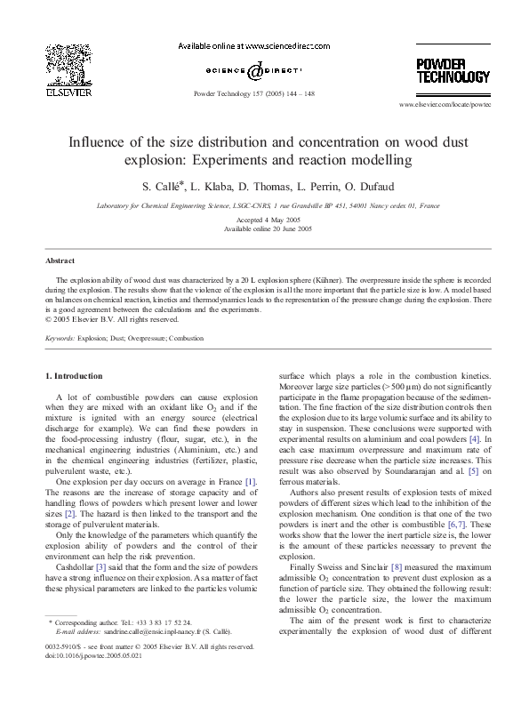 (PDF) Influence of the size distribution and concentration on wood dust ...