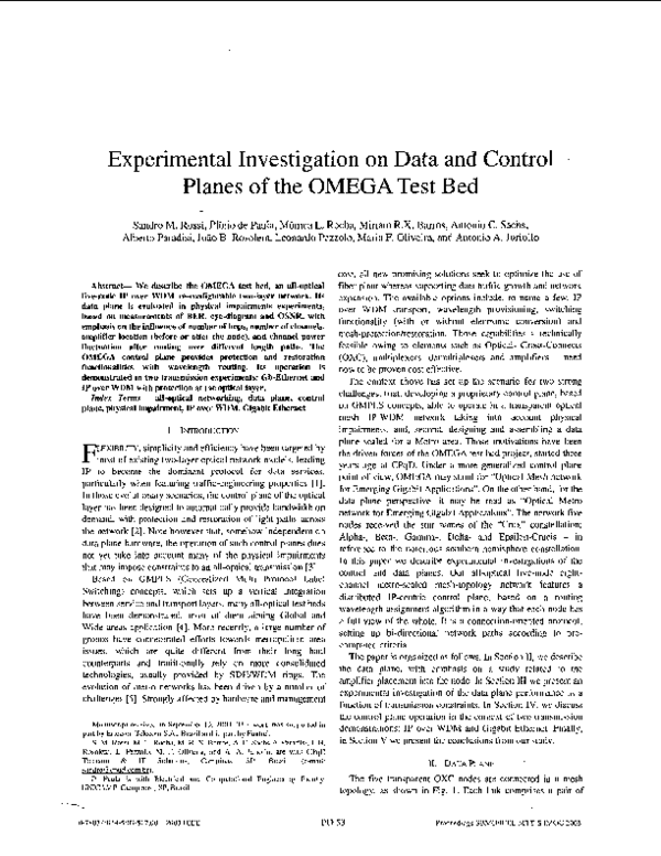(PDF) Experimental investigation on data and control planes of the ...