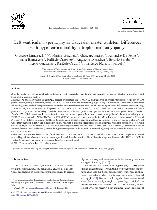 (PDF) Left ventricular hypertrophy in Caucasian master athletes ...