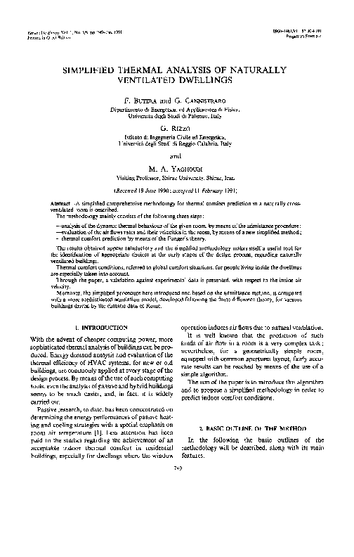 (PDF) Simplified thermal analysis of naturally ventilated dwellings