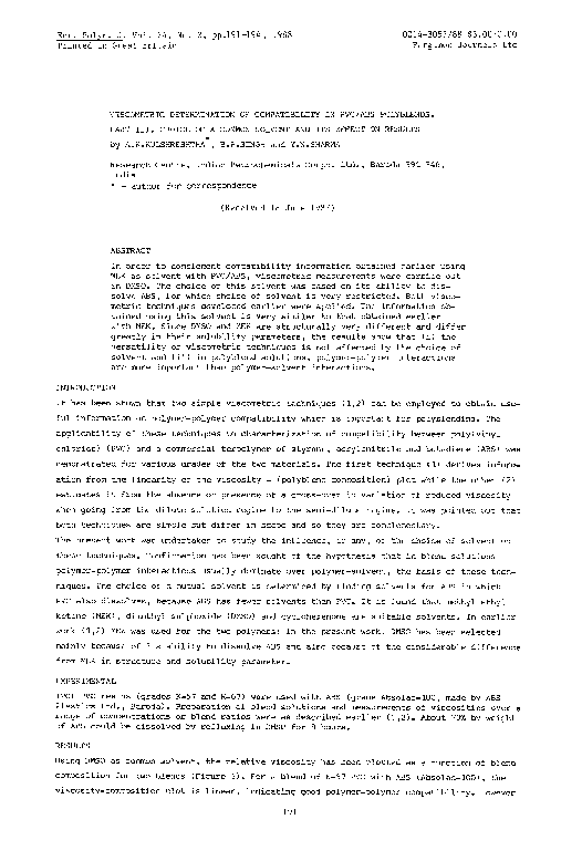 (PDF) determination of compatibility in PVC/ABS polyblends