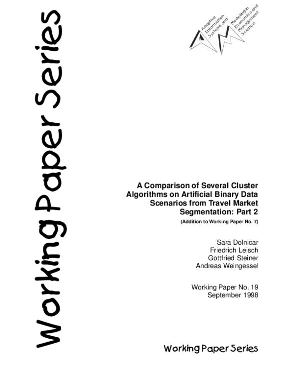 (PDF) A comparison of several cluster algorithms on artificial binary ...