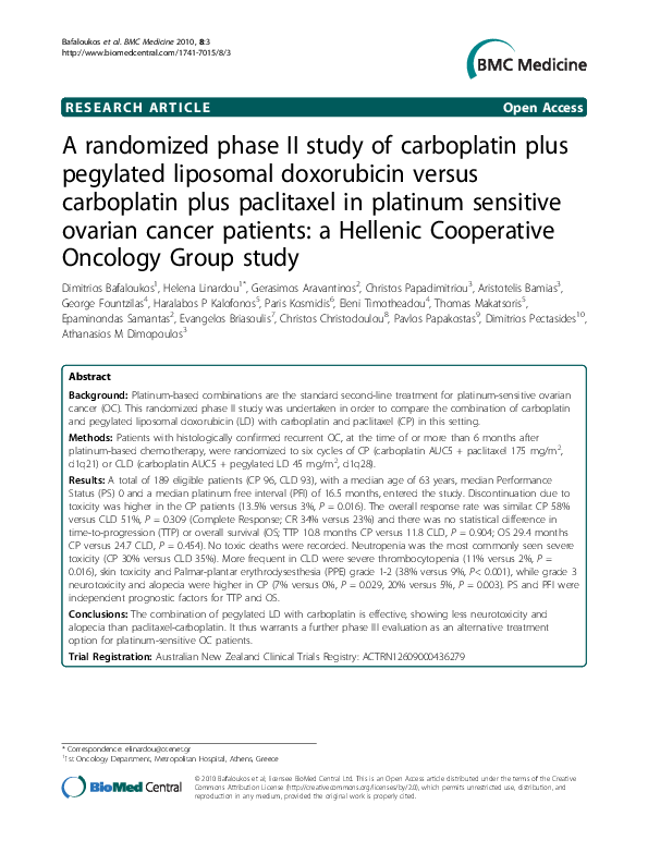 (PDF) A randomized phase II study of carboplatin plus pegylated ...