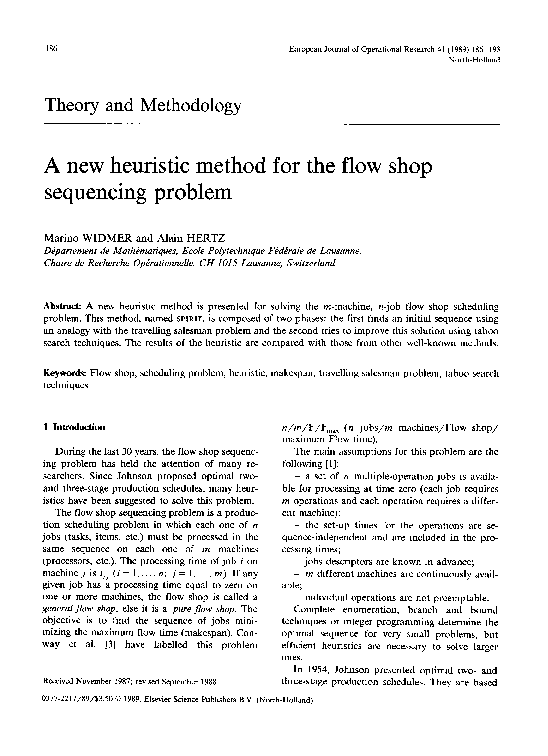 (PDF) A new heuristic method for the flow shop sequencing problem