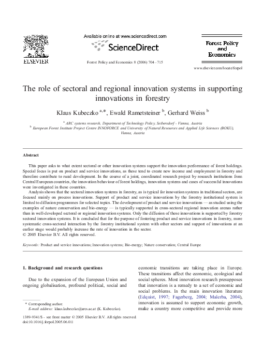 (PDF) The role of sectoral and regional innovation systems in ...