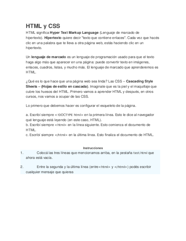 (DOC) HTML y CSS