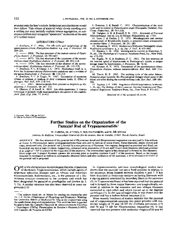 (PDF) Further Studies on the Organization of the Paraxial Rod of ...
