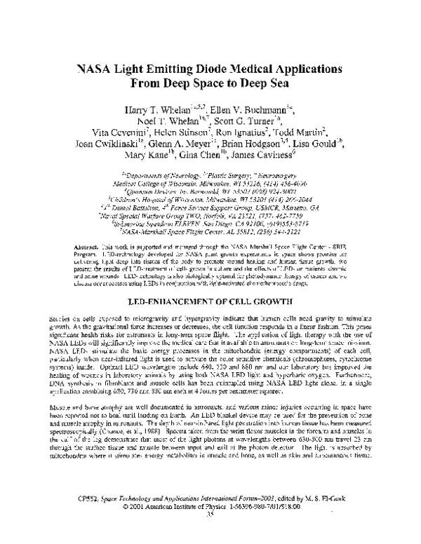 (PDF) NASA Light Emitting Diode Medical Applications From Deep Space to ...