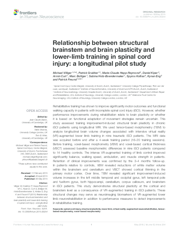 (PDF) Relationship between structural brainstem and brain plasticity ...