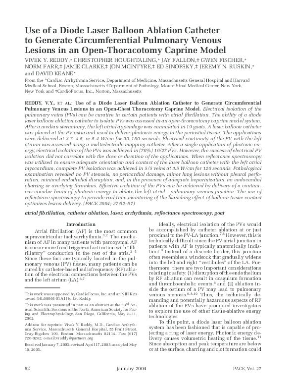 (PDF) Use of a Diode Laser Balloon Ablation Catheter to Generate ...