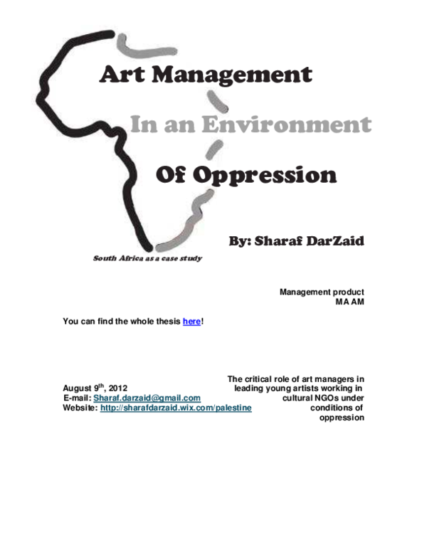 (PDF) Art Under Oppression