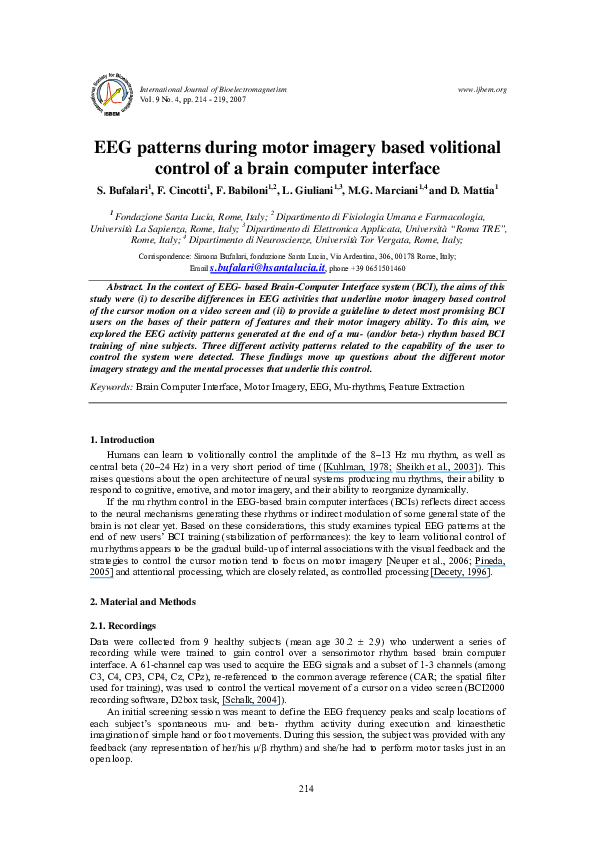 (PDF) New set of cognitive tasks in EEG based Brain Computer Interface ...