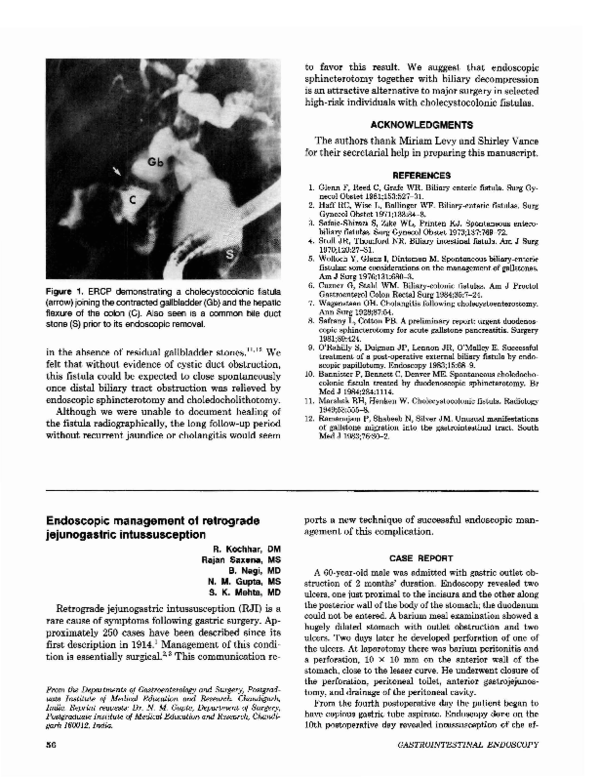 (PDF) Endoscopic management of retrograde jejunogastric intussusception