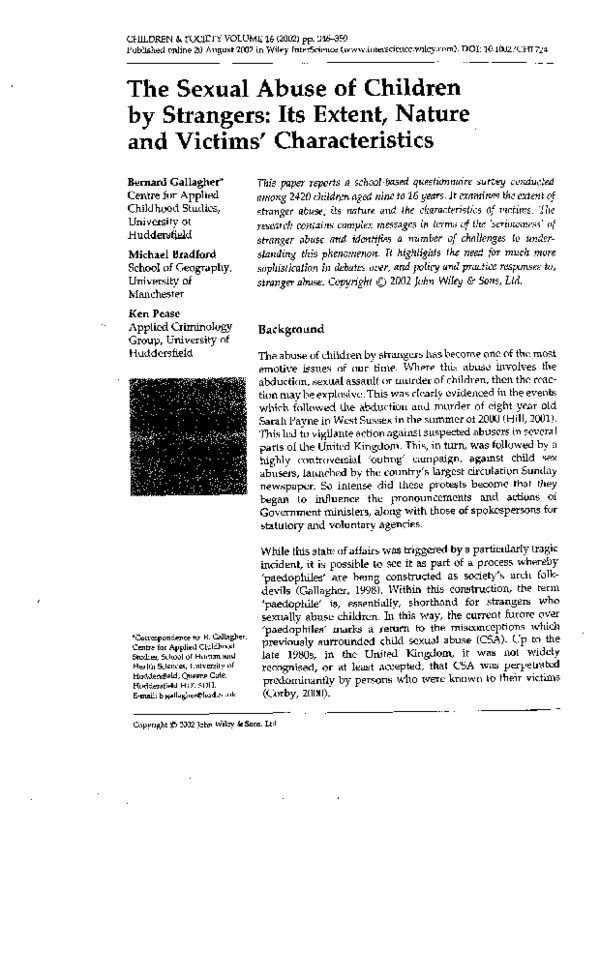(PDF) The sexual abuse of children by strangers: its extent, nature and ...