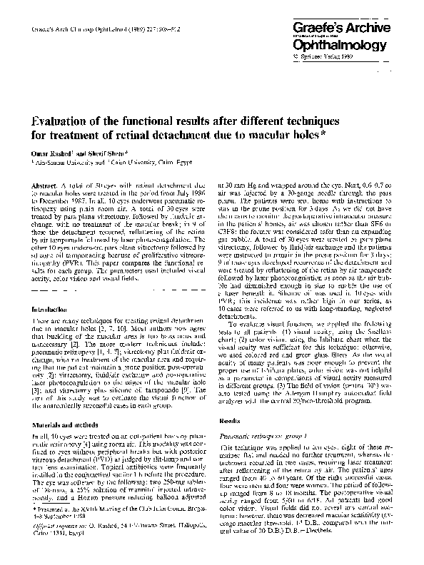 (PDF) Evaluation of the functional results after different techniques ...