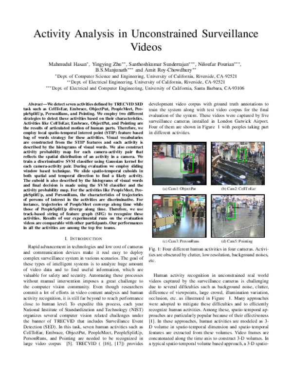 (PDF) Activity Analysis in Unconstrained Surveillance Videos