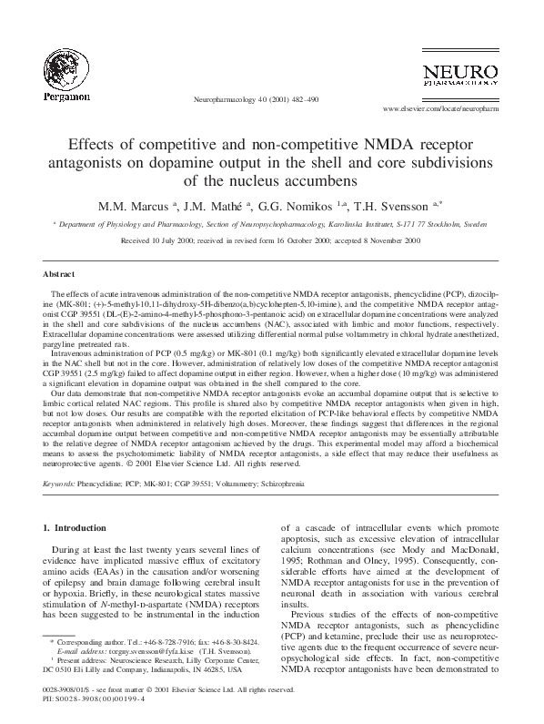(PDF) EFFECTS OF COMPETITIVE AND NON-COMPETITIVE NMDA RECEPTOR ...