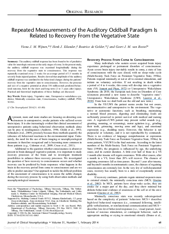 (PDF) Repeated Measurements of the Auditory Oddball Paradigm Is Related ...