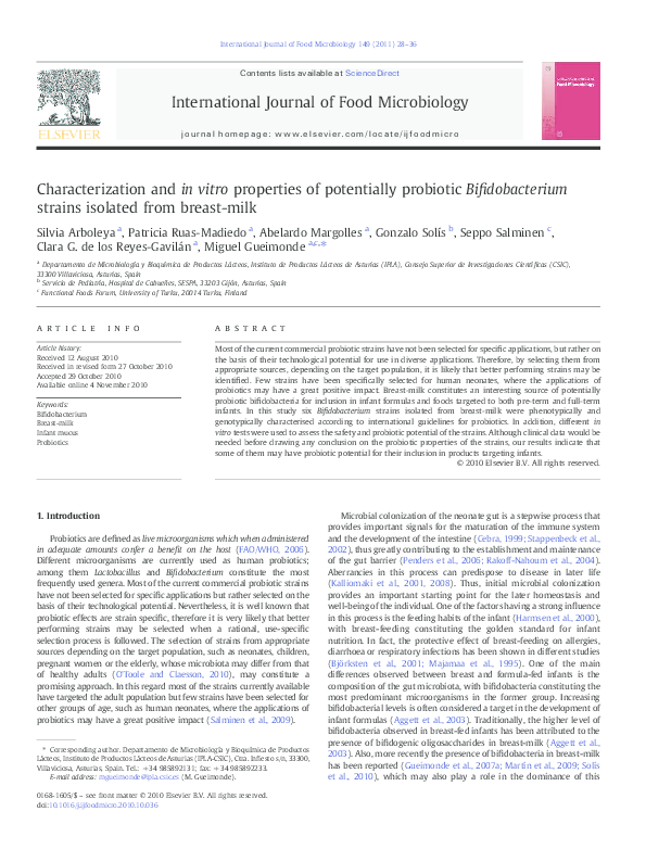 (PDF) Characterization and in vitro properties of potentially probiotic ...