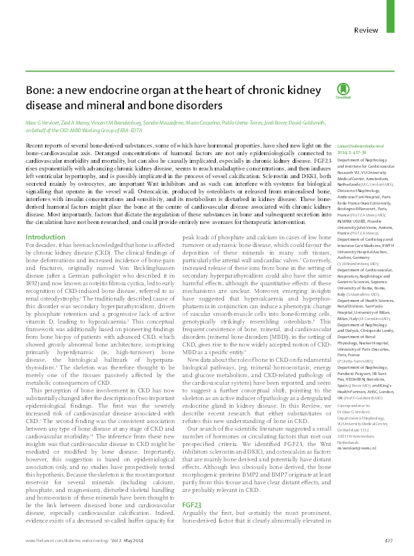 (PDF) Bone: a new endocrine organ at the heart of chronic kidney ...