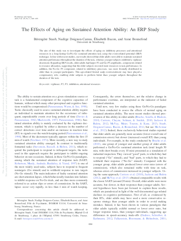 (PDF) The effects of aging on sustained attention ability: An ERP study