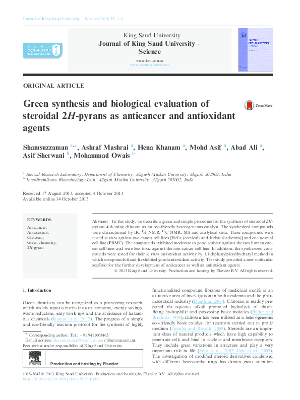 (PDF) Green synthesis and biological evaluation of some novel azoles as ...