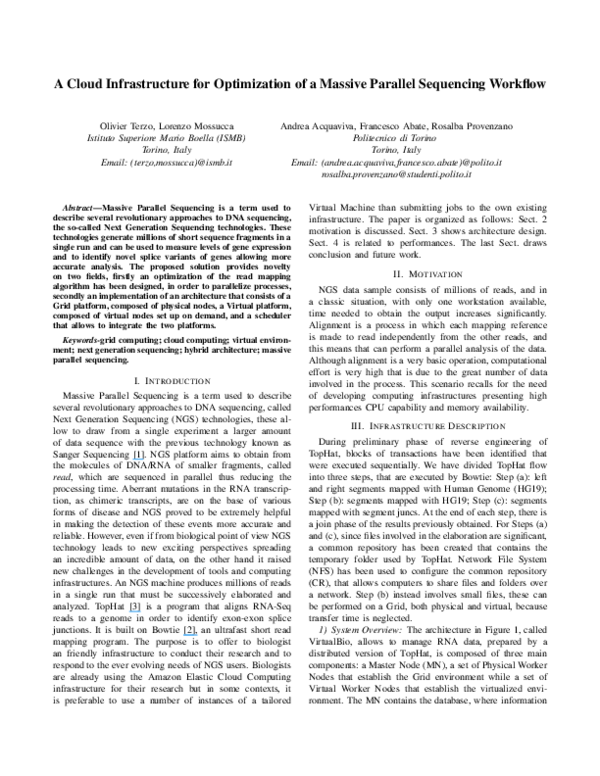 (PDF) A Cloud Infrastructure for Optimization of a Massive Parallel ...