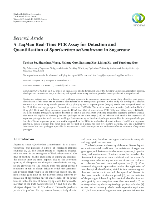 (PDF) A TaqMan real-time PCR assay for the detection and quantitation ...