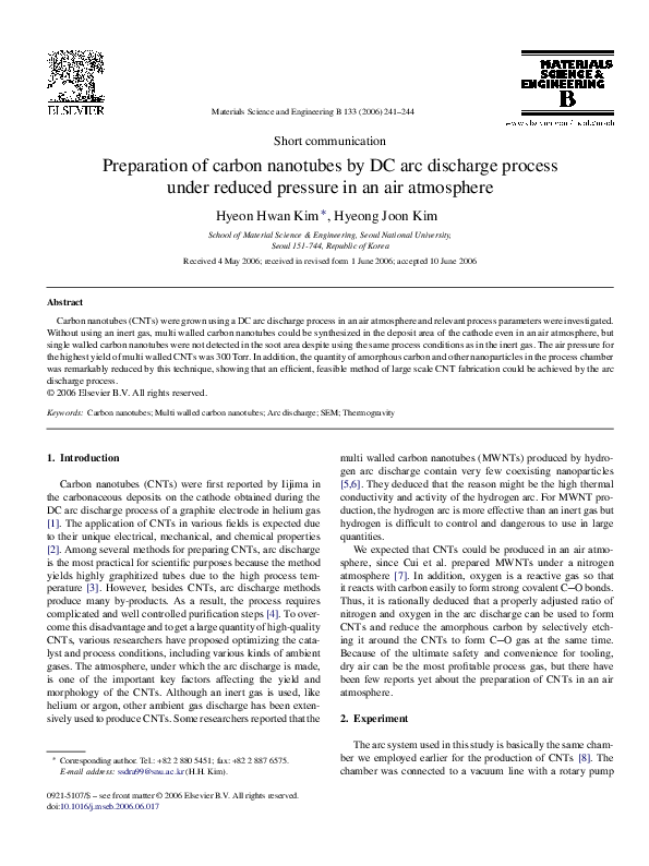 (PDF) Order and disorder of carbon deposit produced by arc discharge in