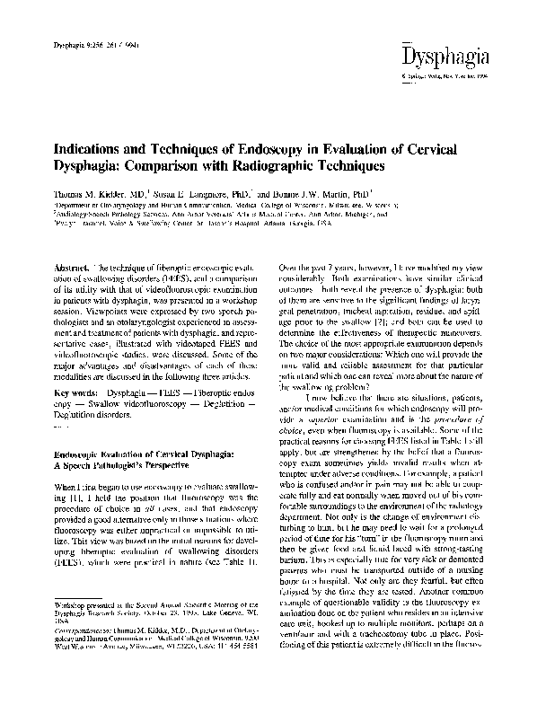 (PDF) Indications and techniques of endoscopy in evaluation of cervical