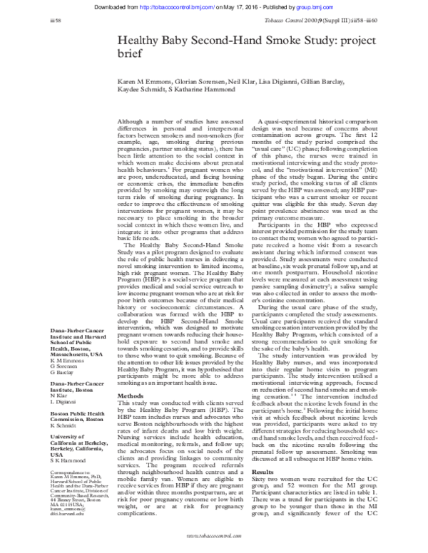 (PDF) The Kaiser Permanente prenatal smoking cessation trial when more