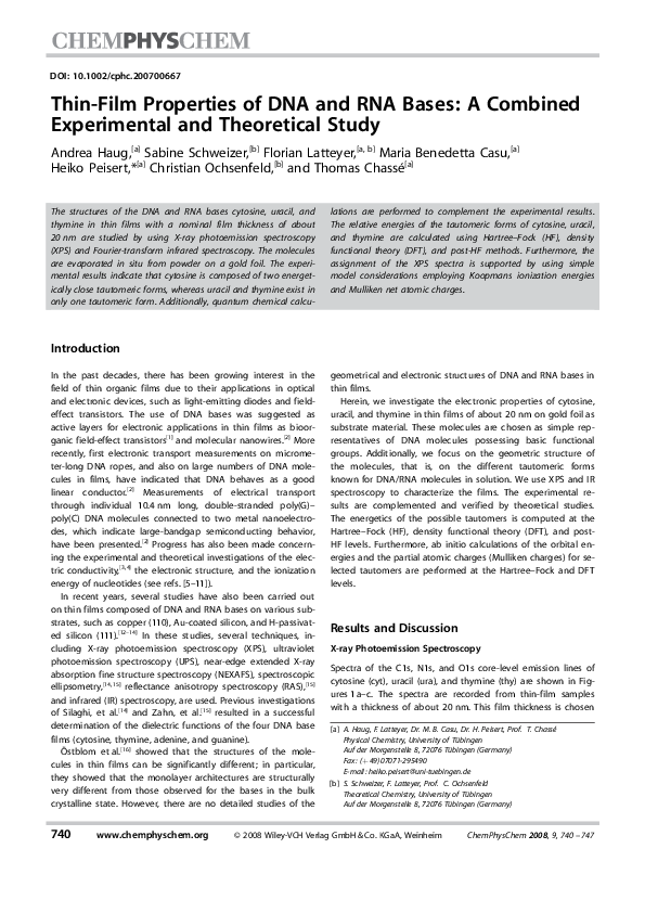  pdf thin film properties of dna and rna bases a combined