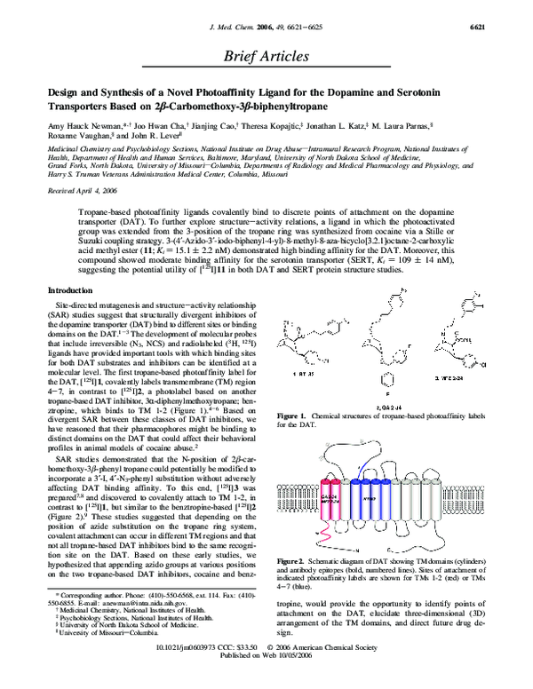 (PDF) Design and Synthesis of a Novel Photoaffinity Ligand for the ...