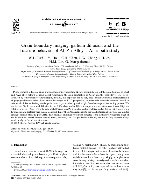 (PDF) Grain boundary imaging, gallium diffusion and the fracture ...