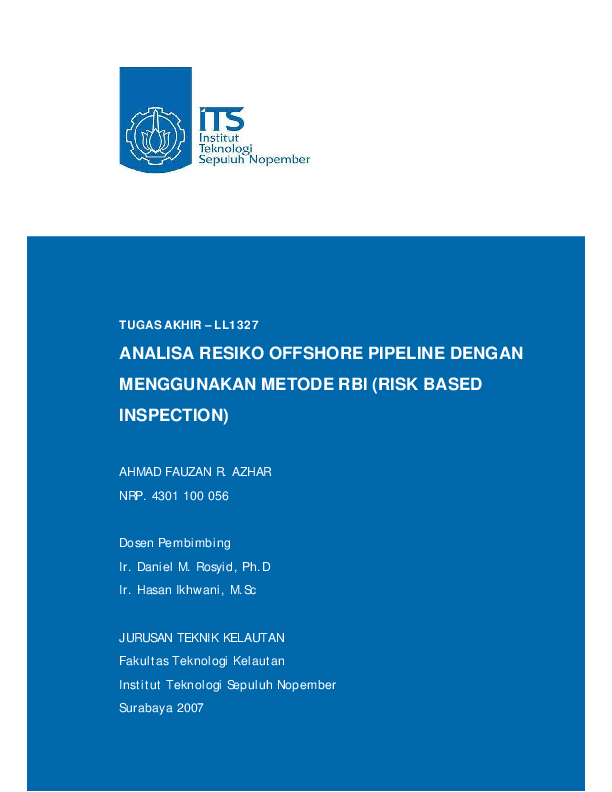 (PDF) ANALISA RESIKO OFFSHORE PIPELINE DENGAN MENGGUNAKAN METODE RBI ...