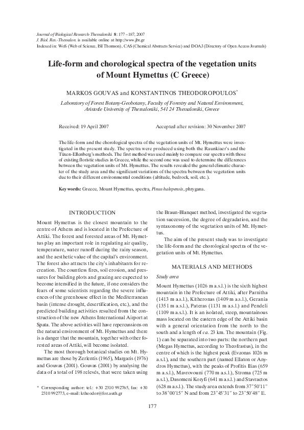 (PDF) Life-form and chorological spectra of the vegetation units of ...