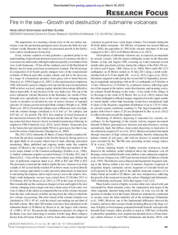 Fire in the sea--Growth and destruction of submarine volcanoes