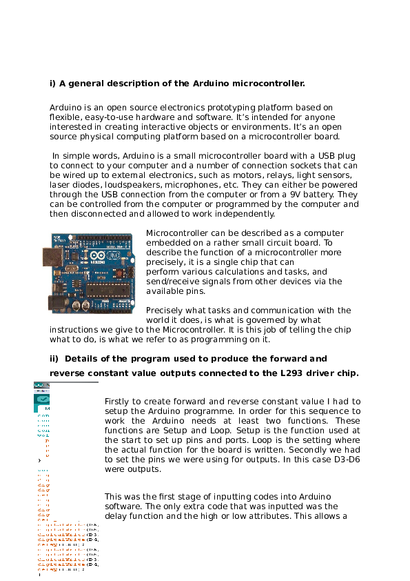 (DOC) Aduino report