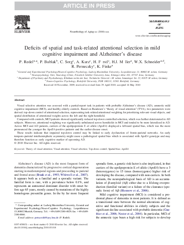 (PDF) Deficits of spatial and task-related attentional selection in ...