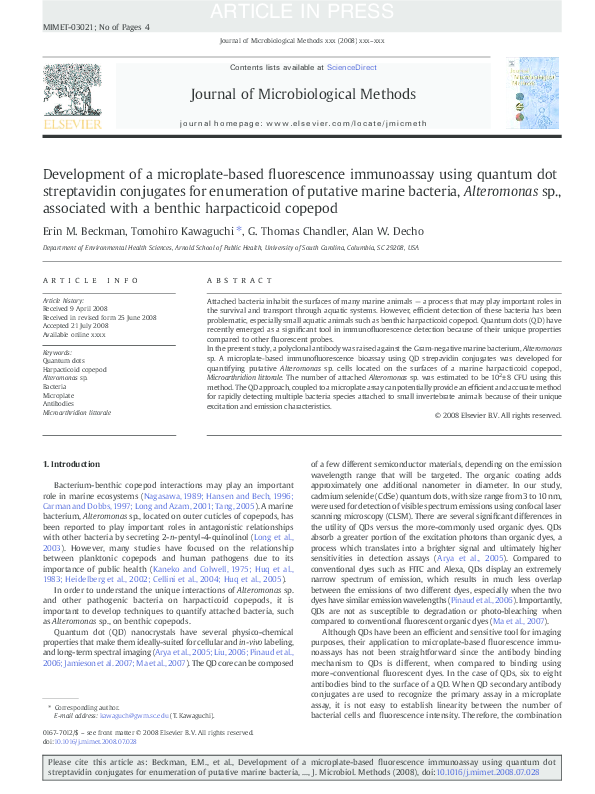 (PDF) Development of a microplatebased fluorescence immunoassay using
