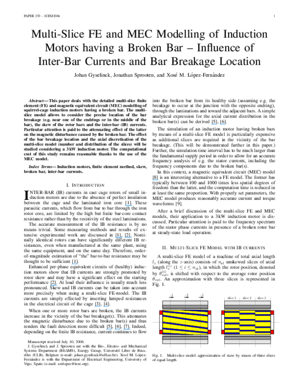 (PDF) Inclusion of inter-bar currents in multi-slice FE modelling of ...