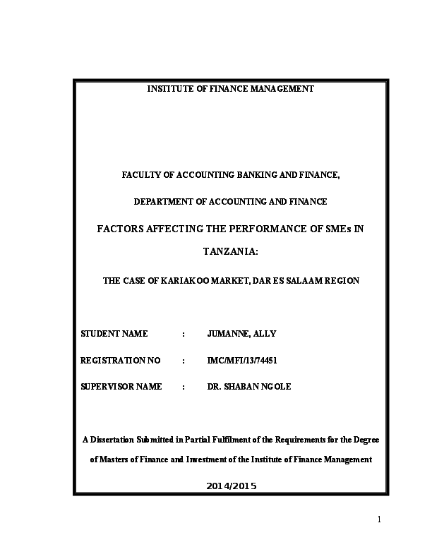 Master thesis sme