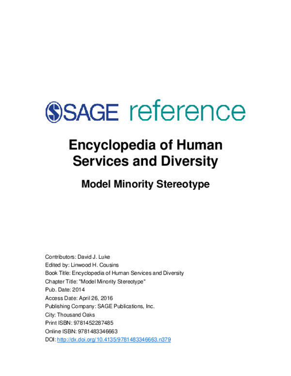 Essays model minority image