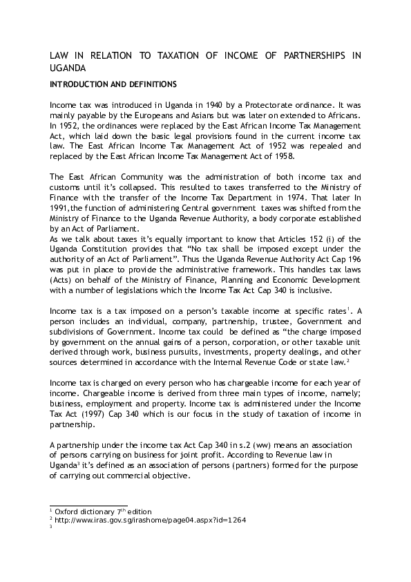 (DOC) Taxation in relation to in Uganda Possible Mudaavu