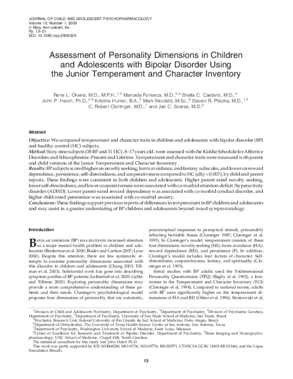 (PDF) Assessment of Personality Dimensions in Children and Adolescents ...