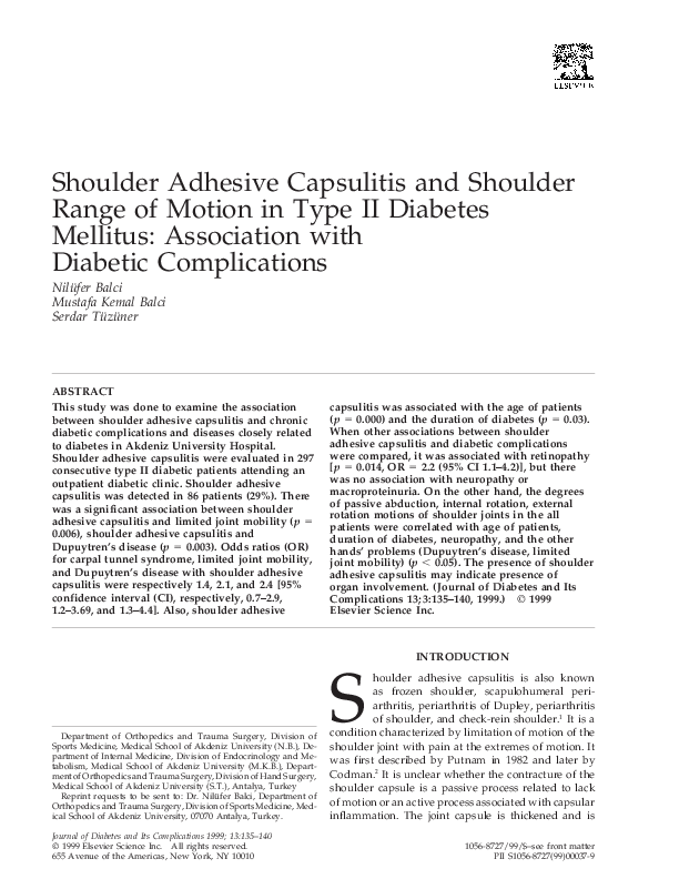 (PDF) Shoulder Adhesive Capsulitis and Shoulder Range of Motion in Type